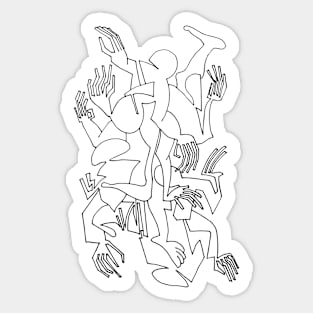 Abstract Bodies Drawing Improvisation #6 Sticker